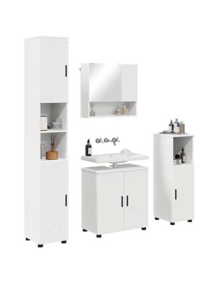 Set di mobili per il bagno Montaggio a parete 4 pcs Bianco