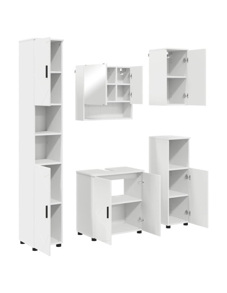 Set di mobili per il bagno Montaggio a parete 5 pcs Bianco