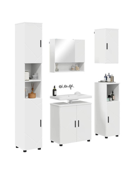 Set di mobili per il bagno Montaggio a parete 5 pcs Bianco
