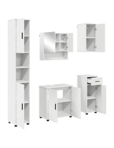 Set di mobili per il bagno con cassetto con porta 5 pcs Bianco 2