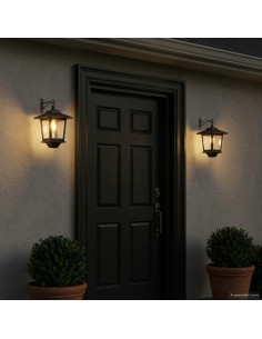 Lampada da Muro with LED Bulb 2 pz Nero 19 x 14 x 25 cm