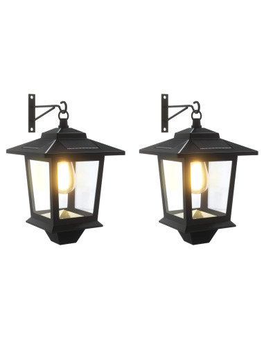 Lampada da Muro with LED Bulb 2 pz Nero 19 x 14 x 25 cm