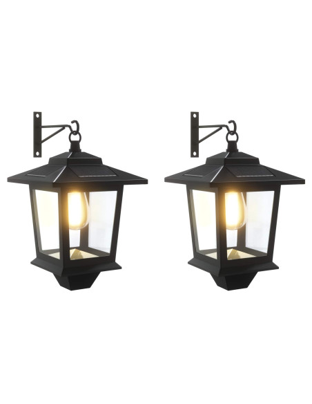 Lampada da Muro with LED Bulb 2 pz Nero 19 x 14 x 25 cm