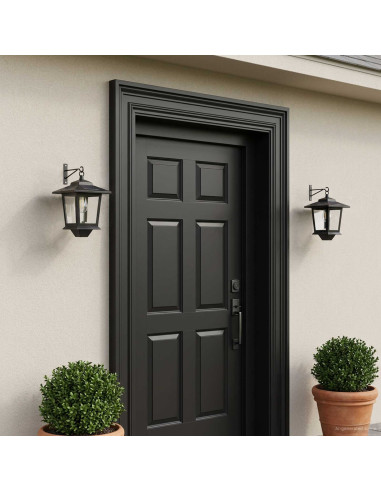 Lampada da Muro with LED Bulb 2 pz Nero 19 x 14 x 25 cm