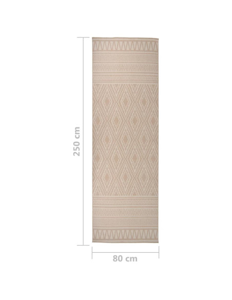 Tappeto da Esterni a Tessitura Piatta 80x250 cm Strisce Marroni