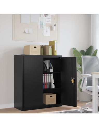 Armadio Classificatore Nero 90x40x105 cm in Acciaio
