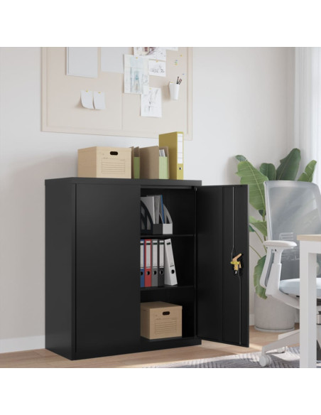 Armadio Classificatore Nero 90x40x105 cm in Acciaio