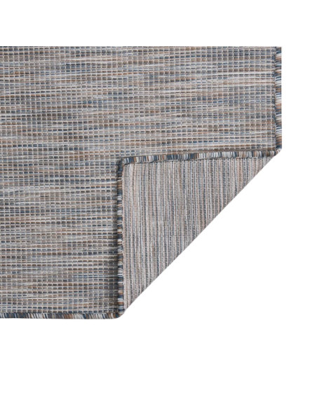 Tappeto da Esterni a Tessitura Piatta 80x150 cm Marrone e blu