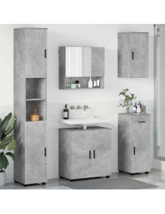 Set di mobili per il bagno con cassetto 5 pcs Grigio cemento