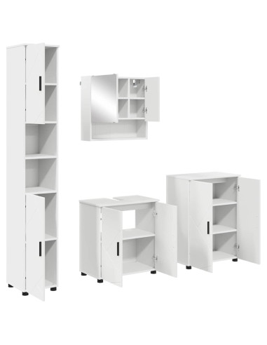 Set di mobili per il bagno Montaggio a parete 4 pcs Bianco