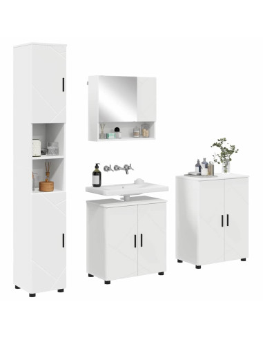 Set di mobili per il bagno Montaggio a parete 4 pcs Bianco