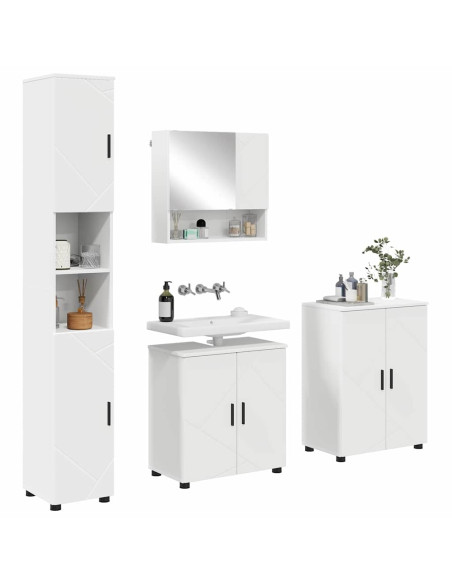 Set di mobili per il bagno Montaggio a parete 4 pcs Bianco
