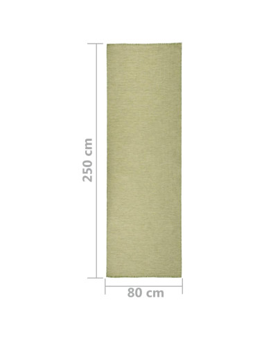 Tappeto da Esterni a Tessitura Piatta 80x250 cm Verde