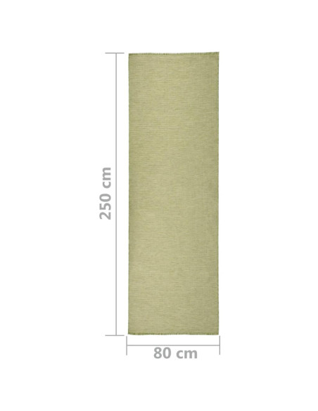 Tappeto da Esterni a Tessitura Piatta 80x250 cm Verde