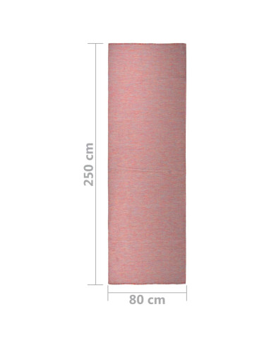 Tappeto da Esterni a Tessitura Piatta 80x250 cm Rosso