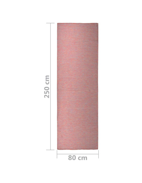 Tappeto da Esterni a Tessitura Piatta 80x250 cm Rosso