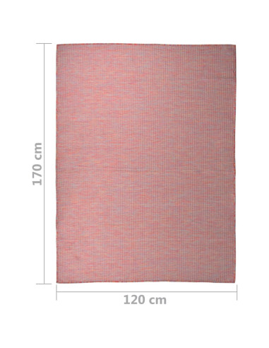 Tappeto da Esterni a Tessitura Piatta 120x170 cm Rosso