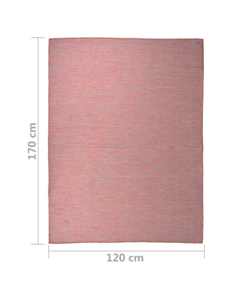 Tappeto da Esterni a Tessitura Piatta 120x170 cm Rosso