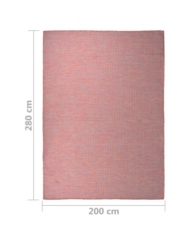 Tappeto da Esterni a Tessitura Piatta 200x280 cm Rosso