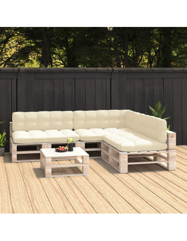Cuscini per Divani su Pallet 7 pz Crema