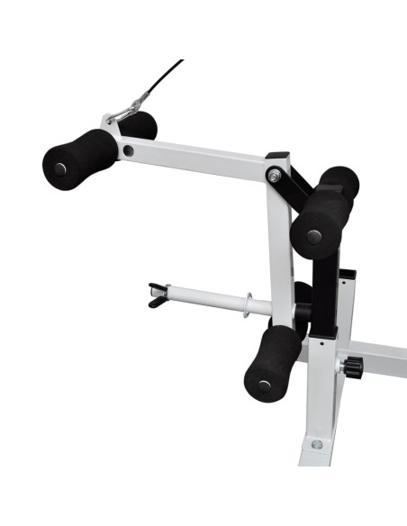 Panca Multifunzione con Bilanciere e Set di Manubri 90 kg