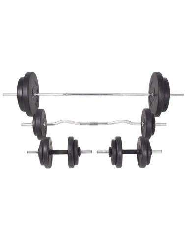 Panca Multifunzione con Bilanciere e Set di Manubri 90 kg