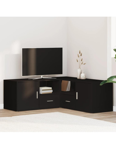 Mobile Angolare Nero 200x40x45 cm in Truciolato