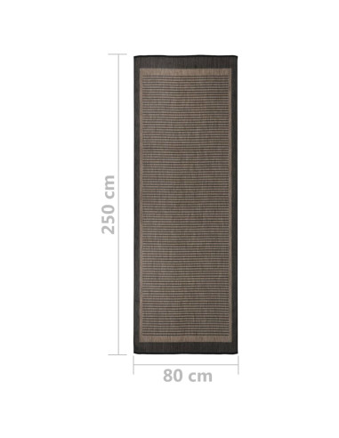 Tappeto da Esterni a Tessitura Piatta 80x250 cm Marrone Scuro