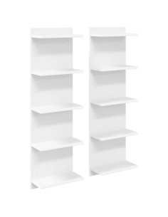Scaffale da parete 2 pcs Bianco 30 x 15 x 100 cm