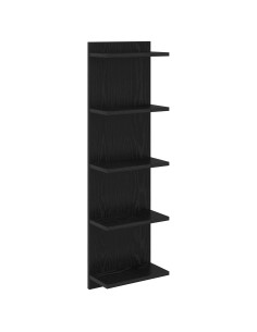 Scaffale da parete Rovere Nero 30 x 15 x 100 cm