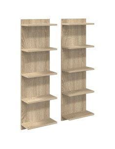 Scaffale da parete 2 pcs Rovere Sonoma 30 x 15 x 100 cm