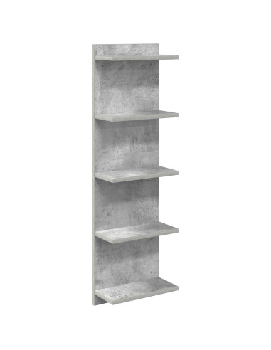 Scaffale da parete Grigio Cemento 30 x 15 x 100 cm