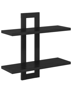 Scaffali flottanti Rovere Nero 40 x 15 x 40 cm