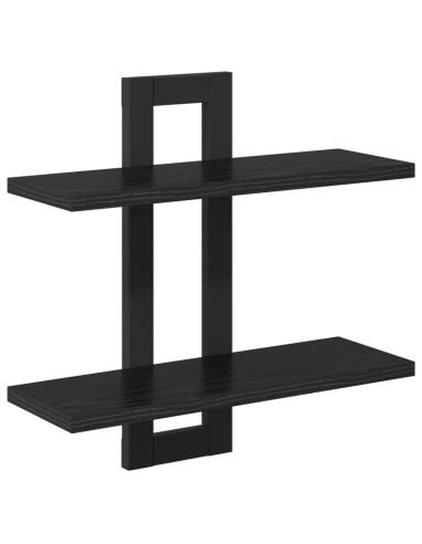 Scaffali flottanti Rovere Nero 40 x 15 x 40 cm
