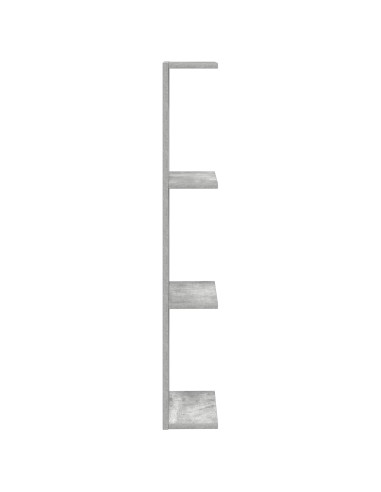 Scaffale da parete 2 pcs Grigio Cemento 25 x 15 x 100 cm