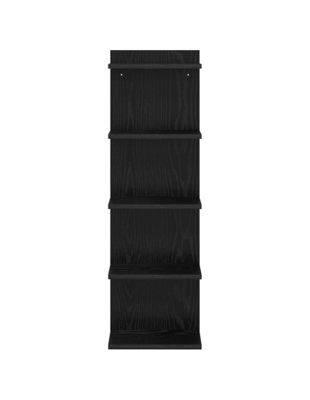 Scaffale da parete Rovere Nero 30 x 15 x 100 cm