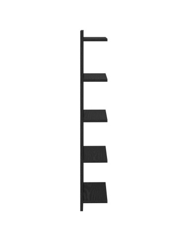 Scaffale da parete 2 pcs Rovere Nero 30 x 15 x 100 cm