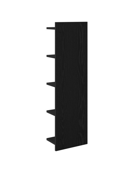 Scaffale da parete 2 pcs Rovere Nero 30 x 15 x 100 cm