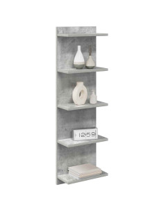 Scaffale da parete Grigio Cemento 30 x 15 x 100 cm 2