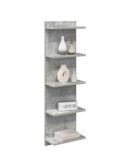 Scaffale da parete Grigio Cemento 30 x 15 x 100 cm