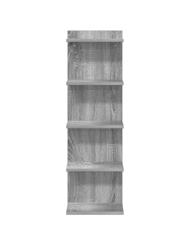 Scaffale da parete 2 pcs Sonoma grigio 30 x 15 x 100 cm