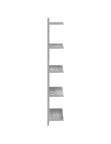 Scaffale da parete 2 pcs Sonoma grigio 30 x 15 x 100 cm