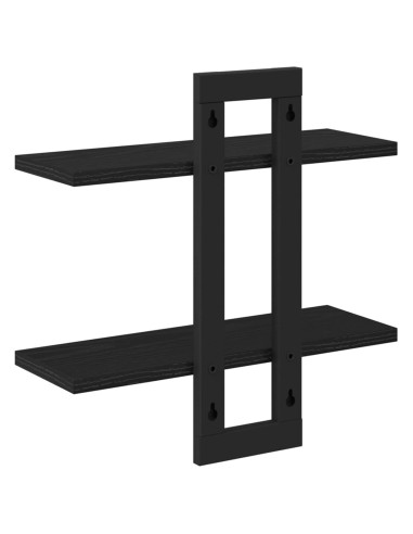 Scaffali flottanti Rovere Nero 40 x 15 x 40 cm