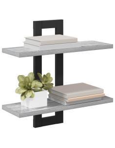 Scaffali flottanti Sonoma grigio 40 x 15 x 40 cm 2