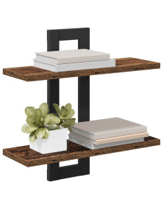 Scaffali flottanti Legno antico 40 x 15 x 40 cm 2