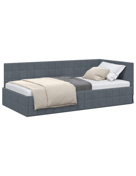 Cornice del letto ad angolo Grigio scuro 100 cm x 200 cm