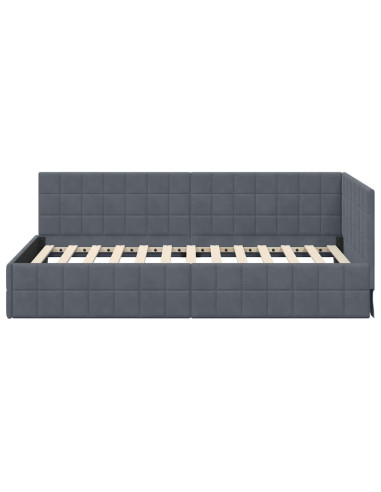 Cornice del letto ad angolo Grigio scuro 100 cm x 200 cm