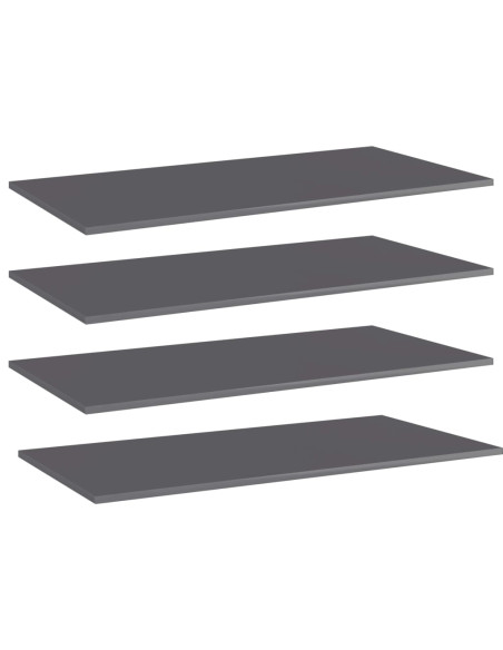 Ripiani per Libreria 4pz Grigio Lucido 100x50x1,5cm Multistrato