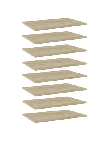 Ripiani per Libreria 8pz Rovere Sonoma 60x40x1,5cm Multistrato