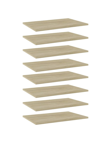 Ripiani per Libreria 8pz Rovere Sonoma 60x40x1,5cm Multistrato